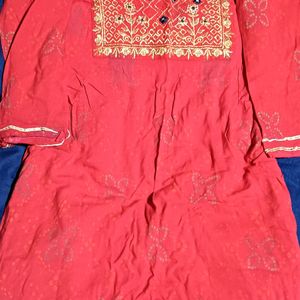 Bandhani Red Kurti