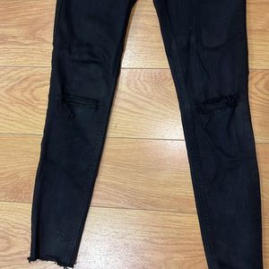 ZARA Skinny Ribbed Jeans Black