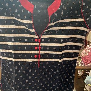 Black Red Kurta