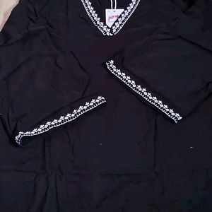 Black Short V Neck - Kurti....