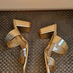 Rawhide Brand Shimmery Gold Block Sandal