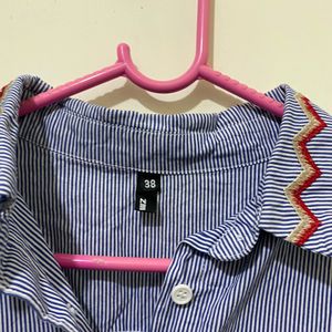 Embroidery Striped Shirt Fits 36-40