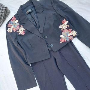 Designer Crop Blazer And Pant