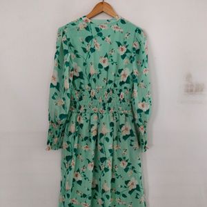 Marie Claire Sea Green Printed Dresses