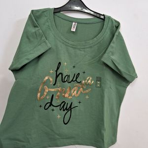 Green Crop T Shirt