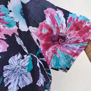 Flower Print Short Sleeves Shirt