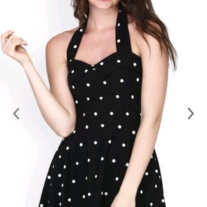 Black Sexy party Dress. Mini Dress. Polka Dots