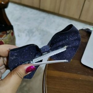 Black Blue Shimmer Bow Hair Accessories