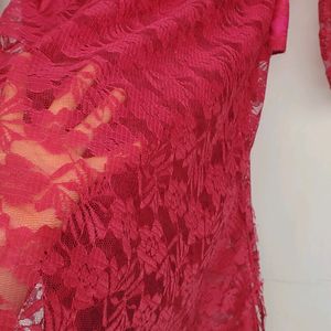 NET  SAREE 🥻 IN A ROSE 🌹 COLOUR