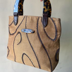 Mulberry Tapestry And Lucite Handle Bag