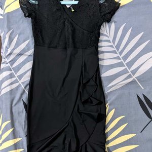 Black V-neck Dress