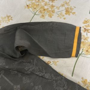 Grey And Mustard Kurta Set