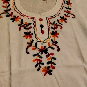 Pure Cotton Kurti With Embroidery