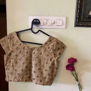 Gold Net Embroidery Blouse