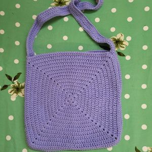 Lilac Sunflower Crochet Bag