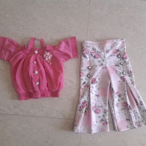 Western Dress Pink & white