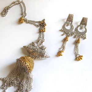 Oxodais Long Nack Set With Earring For Garba