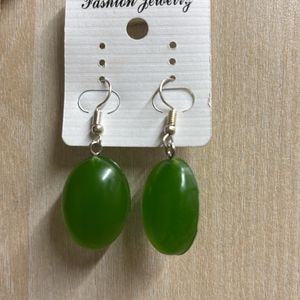 Earings Green Resin