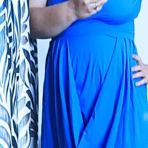 Blue Dress One Side Off Shoulder