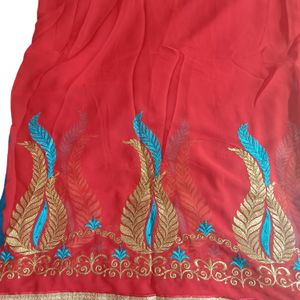 Party Wear Zari Work Saree