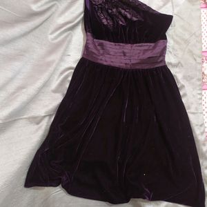 Dark Purple Velvet Mini Dress For Women girls