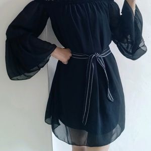 Black flared party wear dress 😍