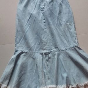 Blue Flared Partywear Skirt