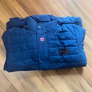 Brand new Mens jacket blue colour with hood