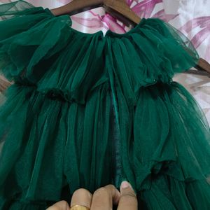 Butterfly Design Green Frock