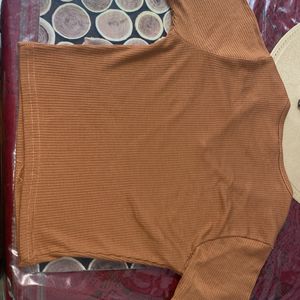 trendy brown crop top