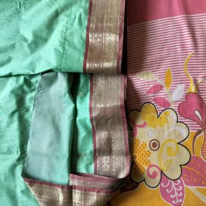 New Saree Banarasi Cotton Silk