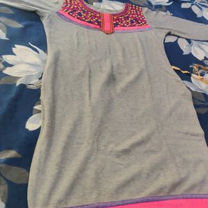 Grey A-line Kurti