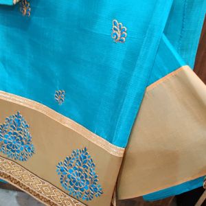 Saree In Blue Color