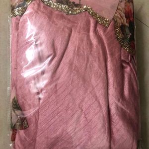 Ahalya Women Pink Floral A Line Fusion Dresses Siz