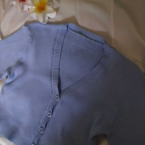 BLUE SHORT CARDIGAN FOR WOMENS