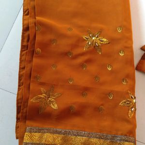 Unused Heavy Embroidery Work Saree