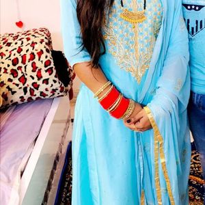 Sky Blue Lovely Lehanga Suit