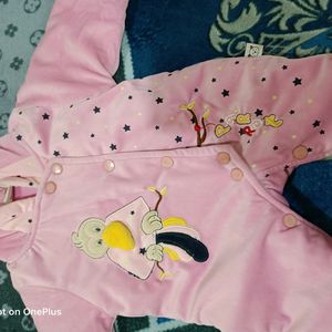 Baby Girl Winter Wear Pink Romper