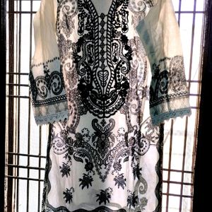 Pakistani Heavy Embroidered Dress In Cotton