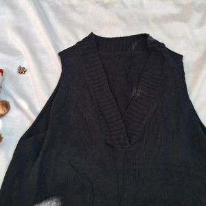 OVERSIZED V Neck Sleeveless Sweater