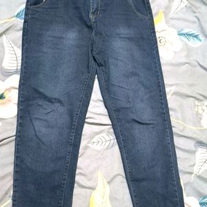 Charcoal Colour Jeans With Elastic Front Look