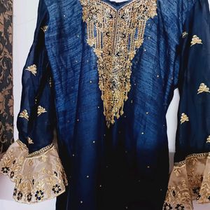 Partywear Suit With Embellished Kurta And Dupatta