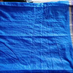 Blue Saree With Attached Blouse Piece