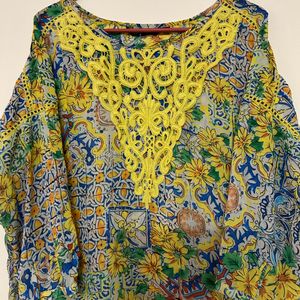 Floral Print Yellow Top(Gipsy)