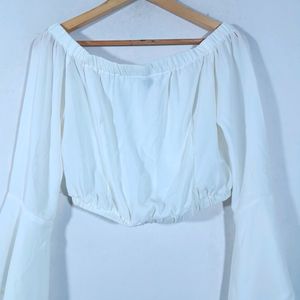 White Western Off Shoulder Top( woman's)