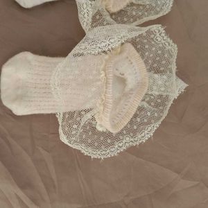 Baby Off White Frill Socks.