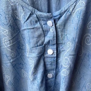 Pure Cotton Blue Kurti In 5xl