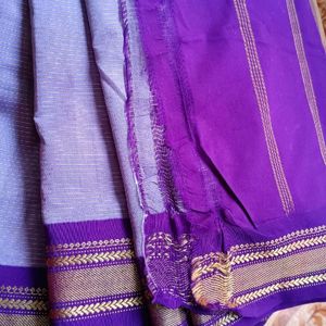 Lavender With Violet Silk Saree