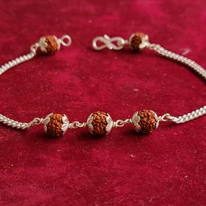 Silver Rudraksh Trendy Rakhi / Bracelet