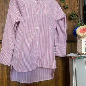 Pink Striped Shirt For Women